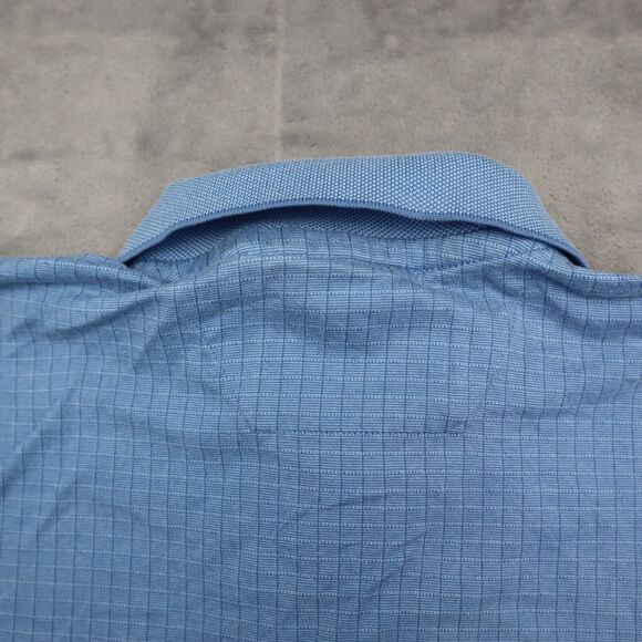 Wrangler Shirt Mens M Blue Short Sleeve Slit Chest Button Collared Top - Picture 12 of 16